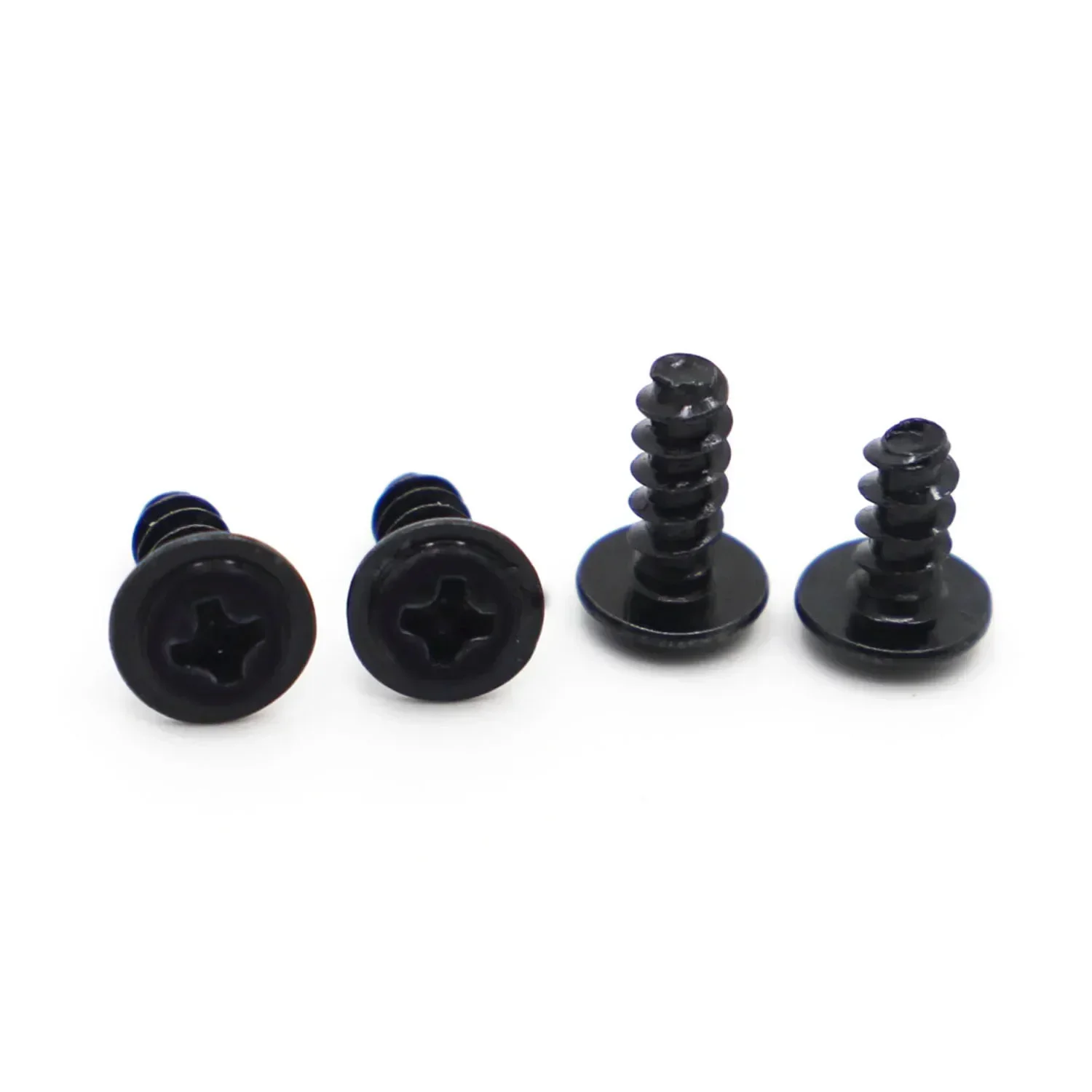 Black Plated Self Tapping Screws Carbon Steel M1.4 M1.7 M2 M2.3 M2.6 M3 M4 PWB Cross Pan Head Flat Tail 50PCS