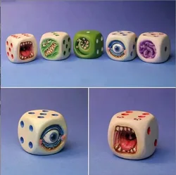 Monster Dice Funy Monster Face Resin Dice Set Halloween Tabletop Game Dice Set Props Weird Monster Dice Set For Table Games Role