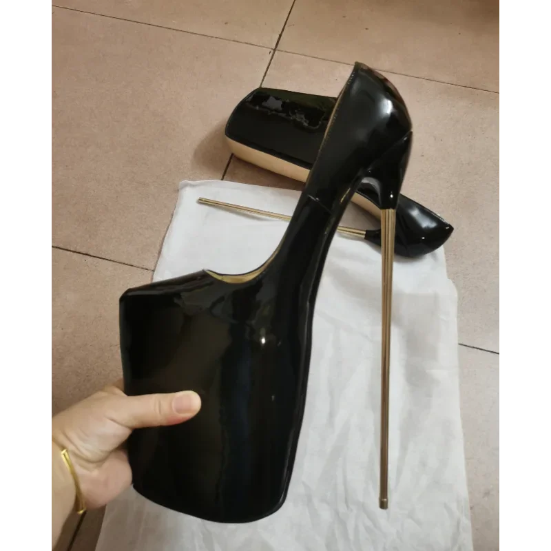 Fashion Pointed Toe Women Shoes 30cm Ultra Thin High Heels Catwalk Shows Pumps 12 Inches Platforms Stilettos Customized Big Size
