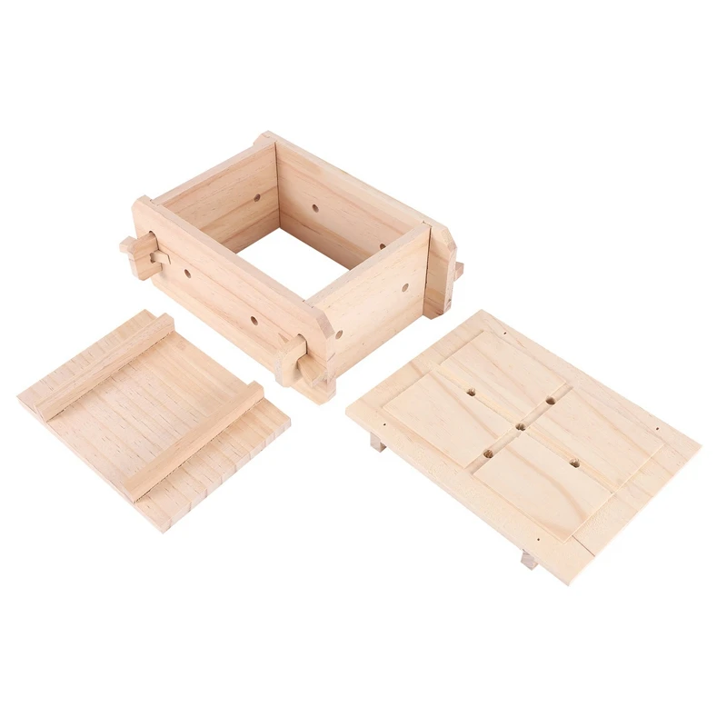 6x Tofu Schimmel Tool, Verwijderbare Houten Persdoos, Thuis Keuken Tofu Maker Pers Mal Kit Voor Diy Tofu Schimmel Koken Handgemaakt