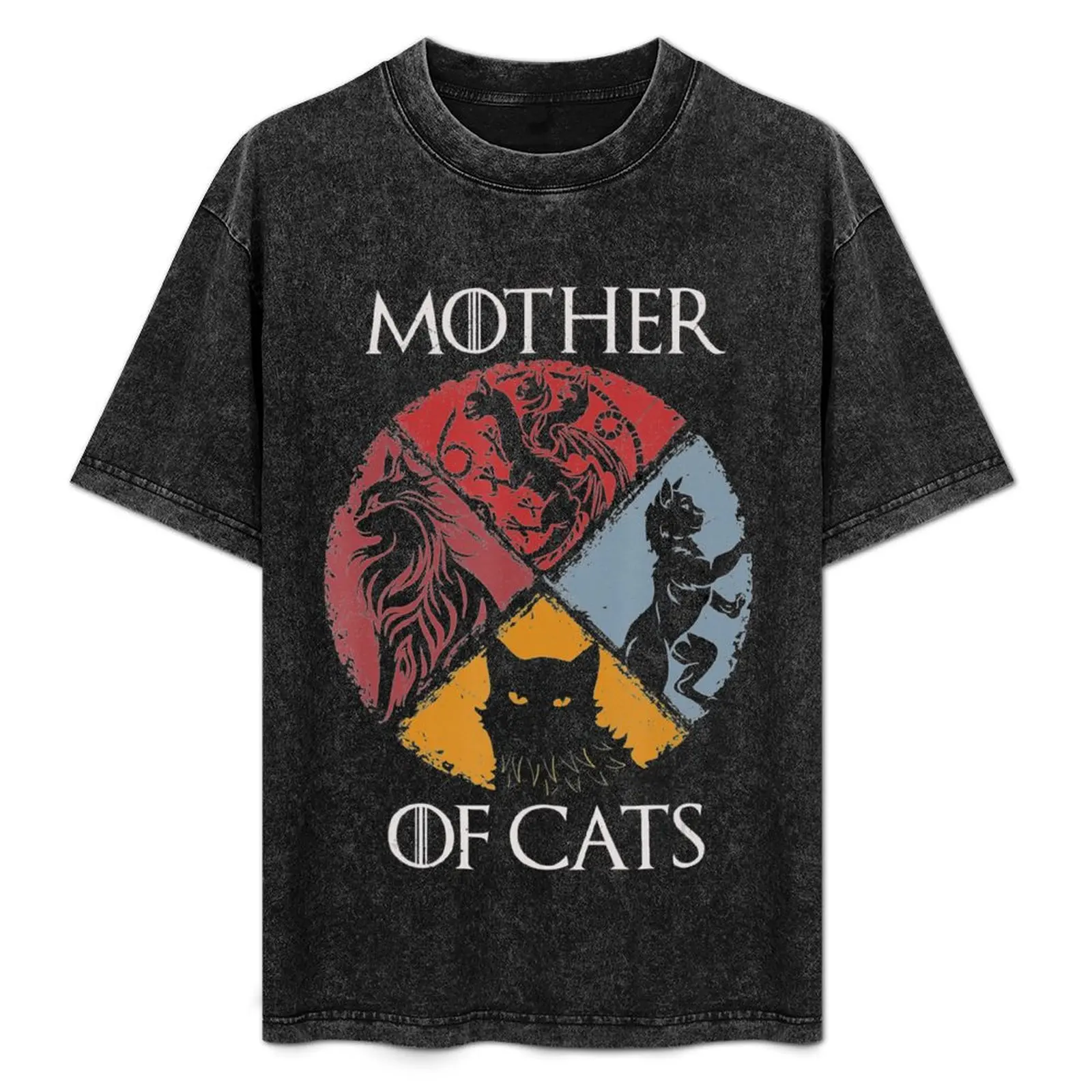 

Mother of Cats Shirt - Cat Lovers Cat Mom Fabulous Gift T-Shirt Simple Solid Color Crew Neck Tee
