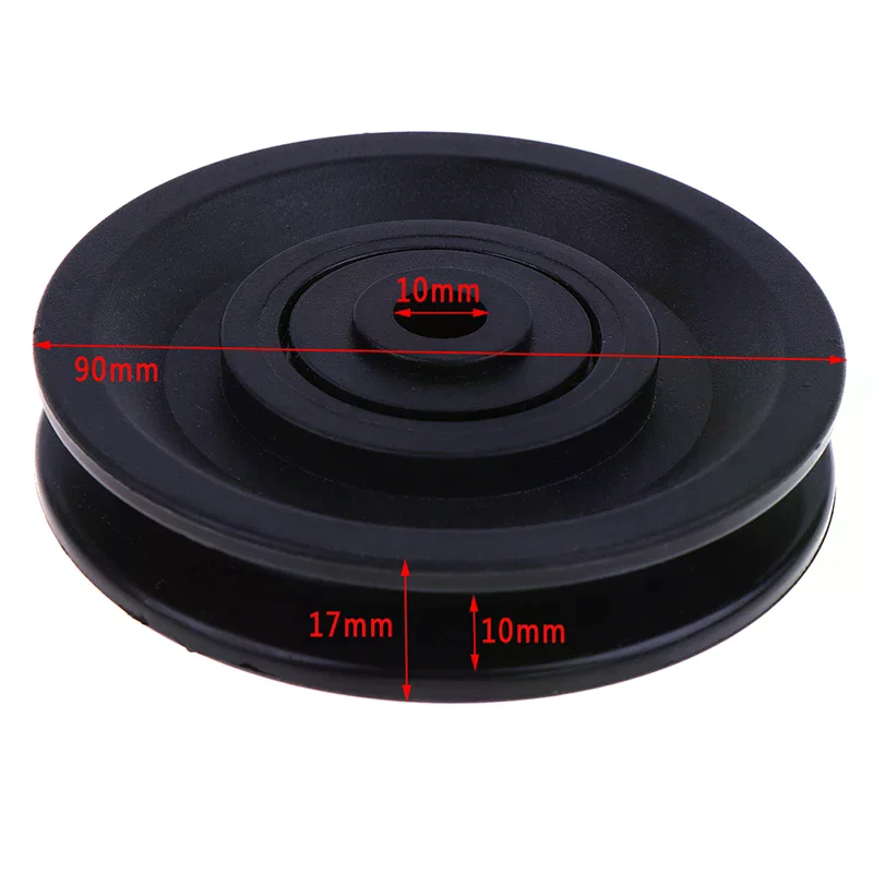 90mm Diameter Nylon Bearing Pulley Wheel Cable Gym Fitness Equipment Part