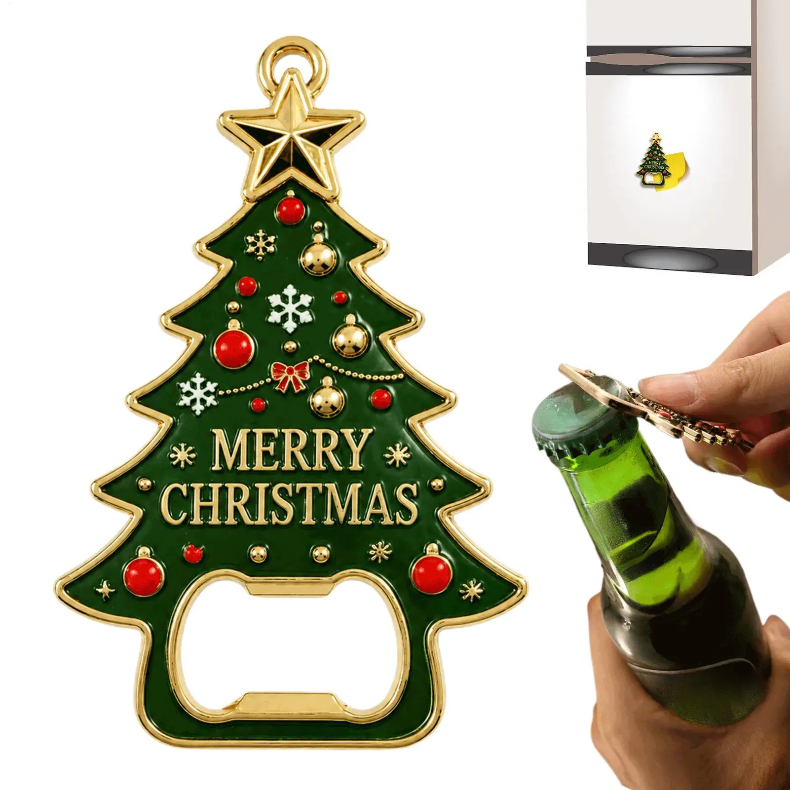 Christmas Beer Bottle Cap Opener Metal Fridge Magnet Decoration Bar Beer Bottle Opener With Magnet for Yacht Party Holiday