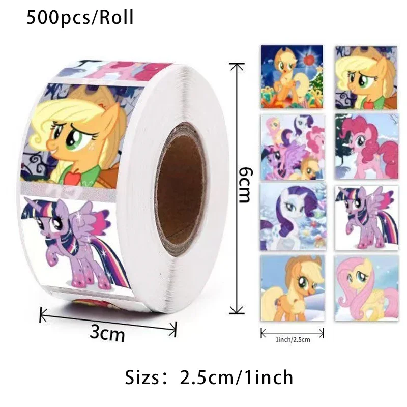 500pcs/Roll My Little Pony Cute Cartoon DIY Stickers Creative Hand Ledger Decorative Stickers for Children's Favorite Gifts