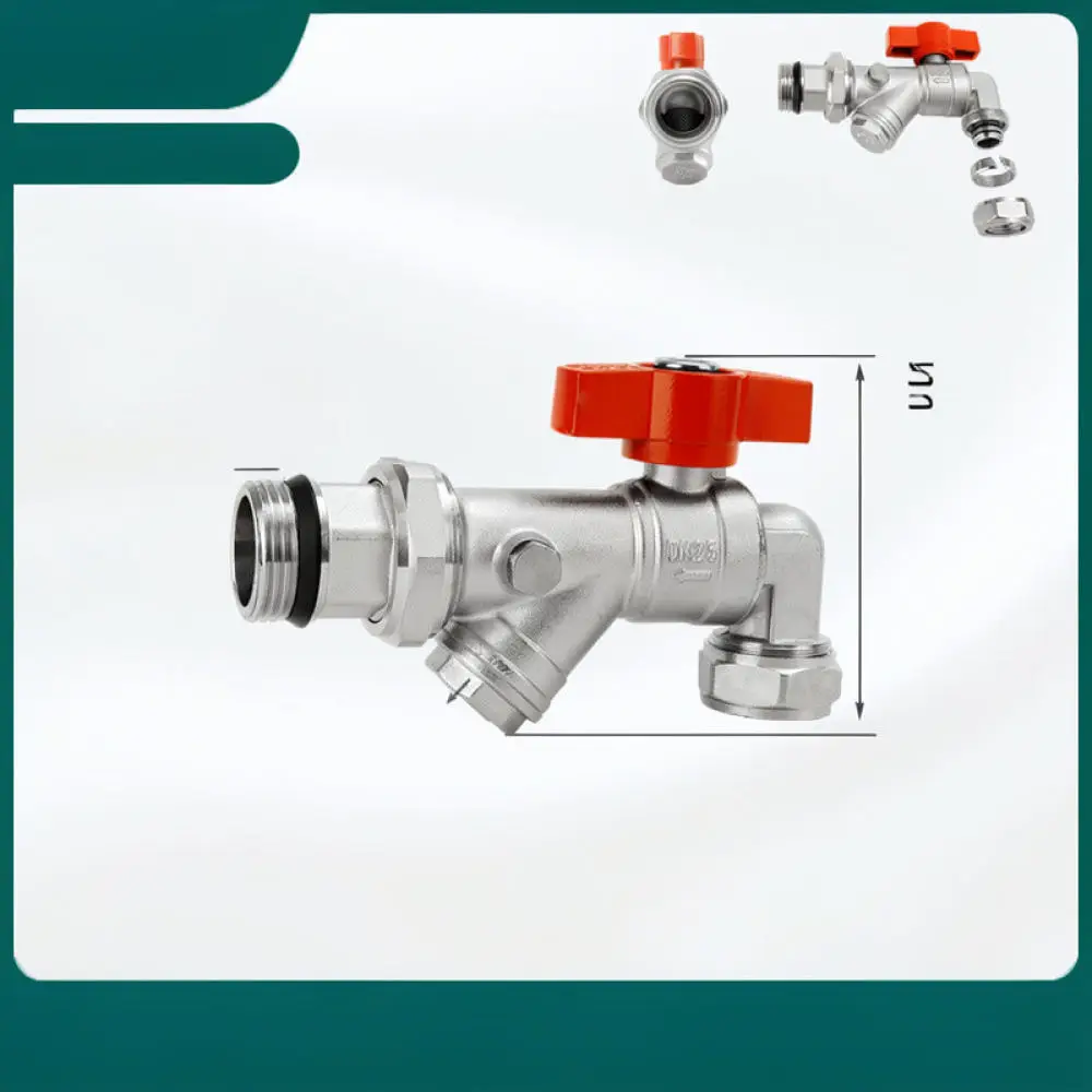 Brass Filter Ball Valve Plumbing Fitting For Baizhan Manifold Heating Pipe Connector Water Flow Control Shutoff