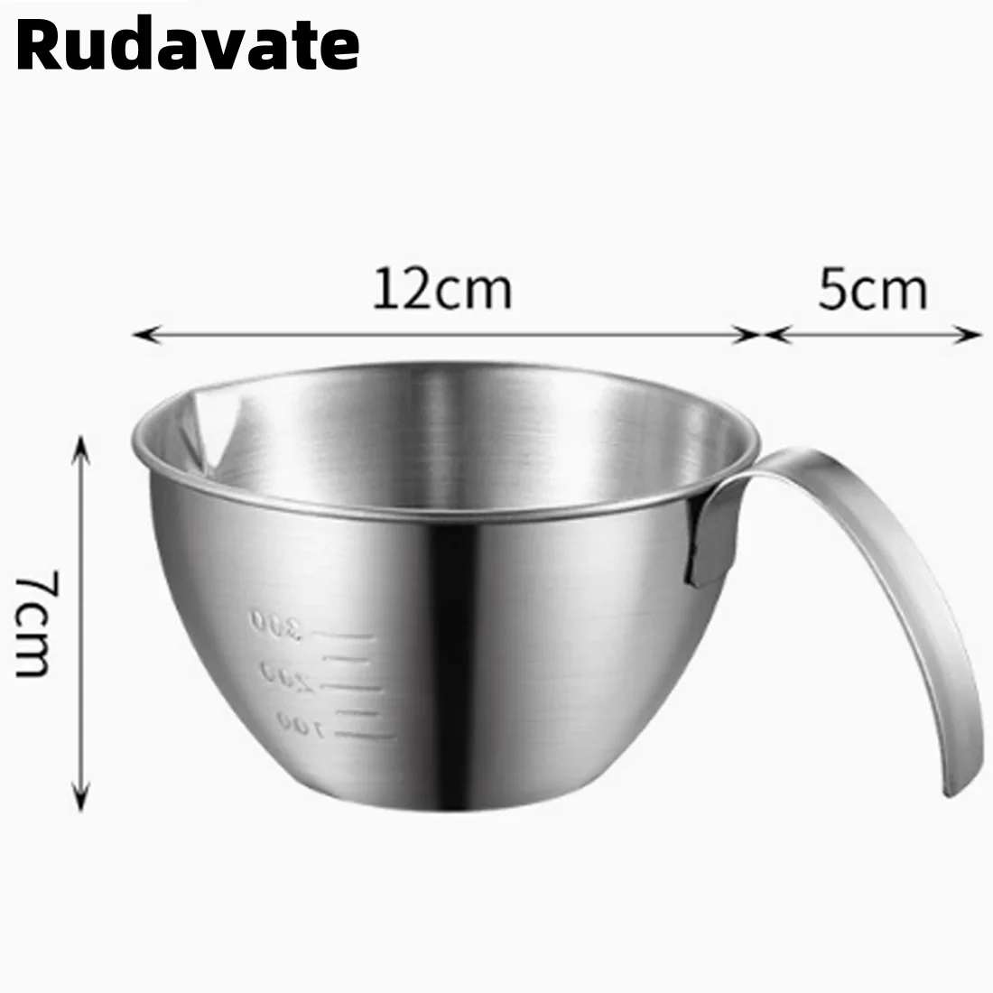 Rudavate 304 stainless steel mixing bowl and chopsticks Mini salad bowl with graduated V mouth food grade home kitchen baking