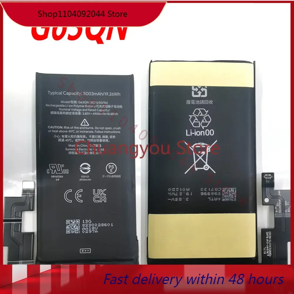 100% Brand New 5003mAh/19.26Wh G63QN Battery For Google Pixel 6Pro Mobile Phone