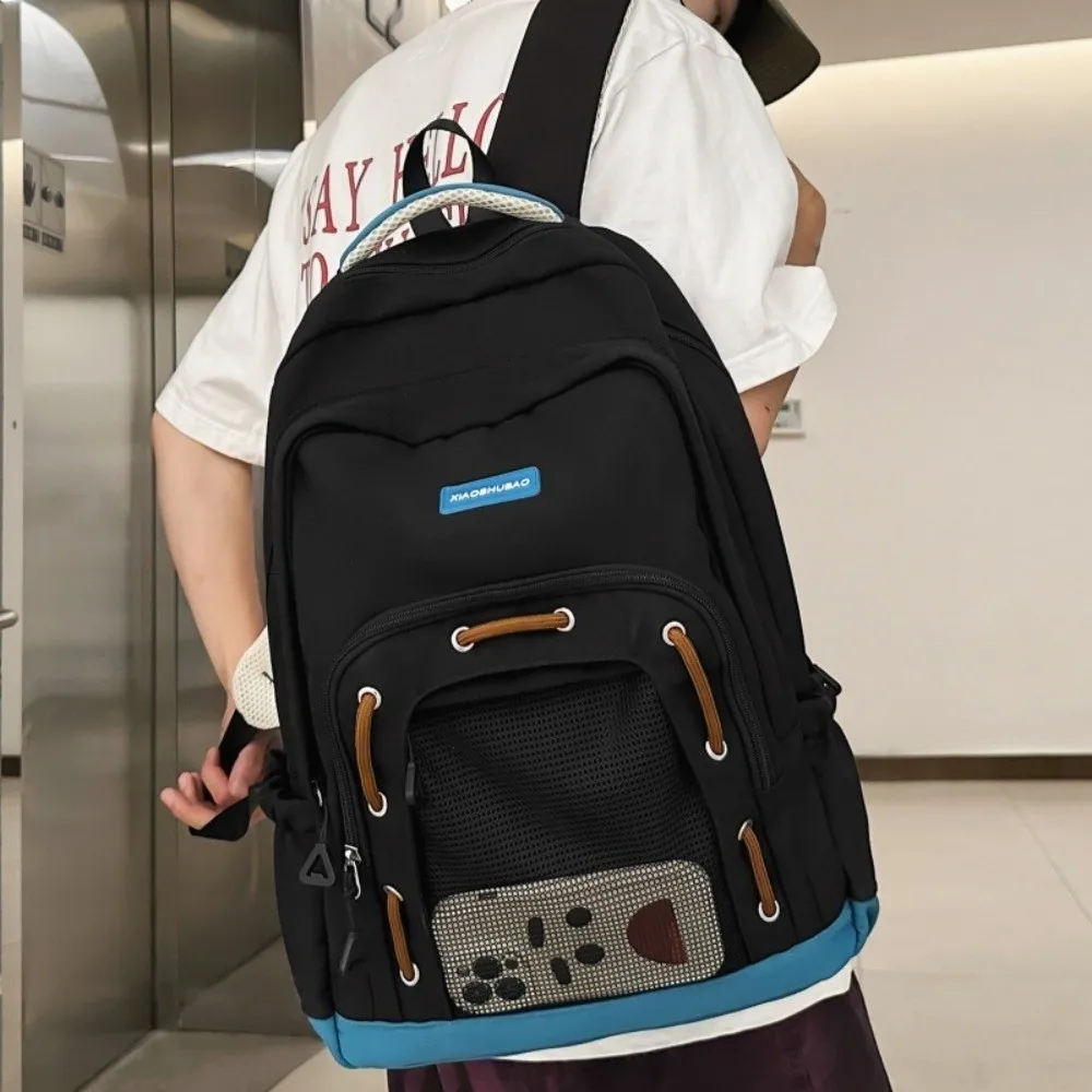 

Fashion Large Capacity Casual Backpack Multiple Pockets Nylon Student Backpack Adjustable Straps Computer Backpack Men and Women
