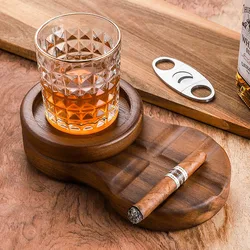 Wooden Cigar Ashtray, Cigarette Ashtray, Whiskey Holder, Home Decoration, Wine Glass Holder, Cigarette Rack, Ashtray Accessories