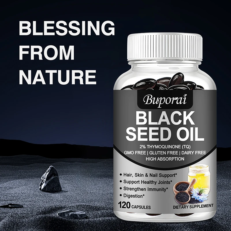 Black Seed Oil - Supports Immune, Joint, Digestive, Hair, Skin Health - Non-GMO, Gluten Free