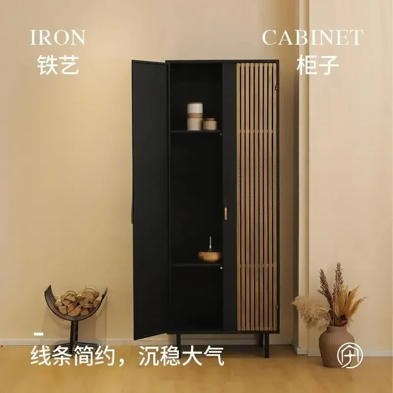 A American retro simple wrought iron locker home display cabinet multi-layer cabinet