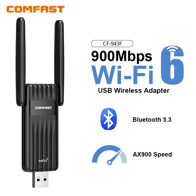 COMFAST 300-900M WiFi 6 BT 5.3 USB Adapter Dual Band 2.4/5G RTL8851BU Wireless Free Drive Network Card For Laptop PC Win 10/11