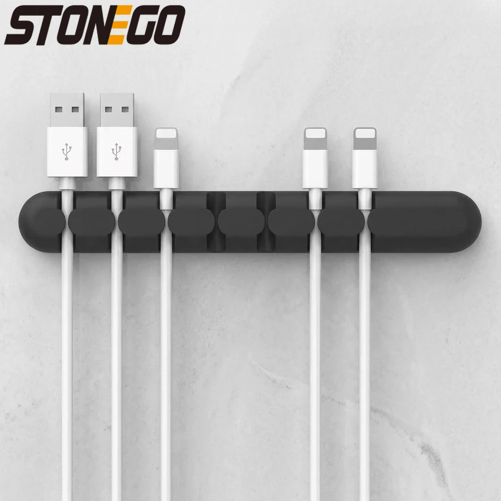 7-Slot Cable Clips Organizer Multi-Purpose Adhesive Cord Management for Electrical Wires Office Home Car Use