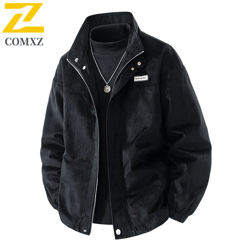

COMXZ2025 Новая мужская куртка с воротником-стойкой, модная универсальная удобная дышащая куртка с воротником, весенне-осенняя повседневная свободная куртка