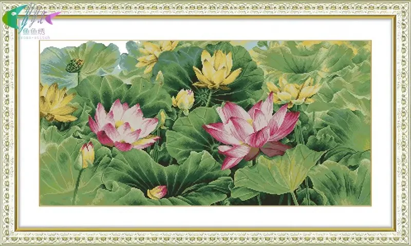 kit-punto-croce-stampato-lotus-14ct-11ct-set-fai-da-te-per-decorazione-soggiorno-con-fili-e-disegni