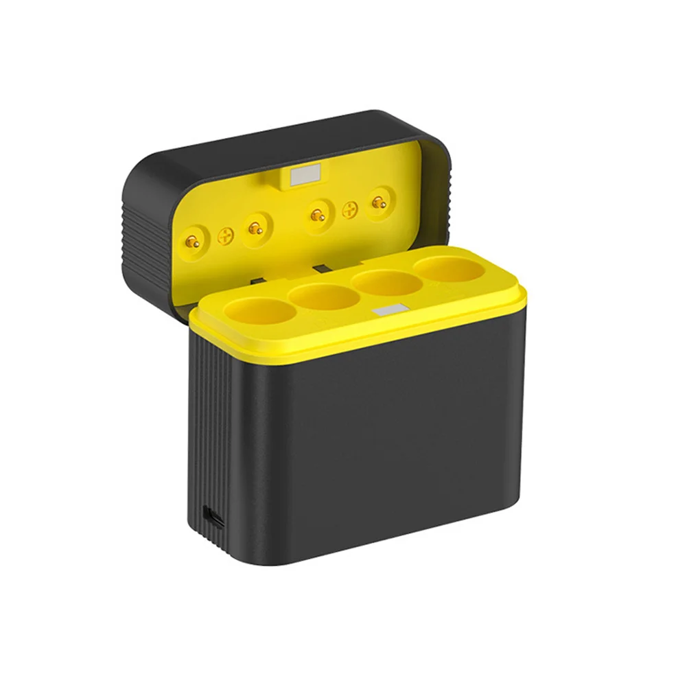 Type C Input 4 Slot AA Lithium Battery Charger for Smart Protection Stable 1.5V Output Flip for top Cover for Home Office Use