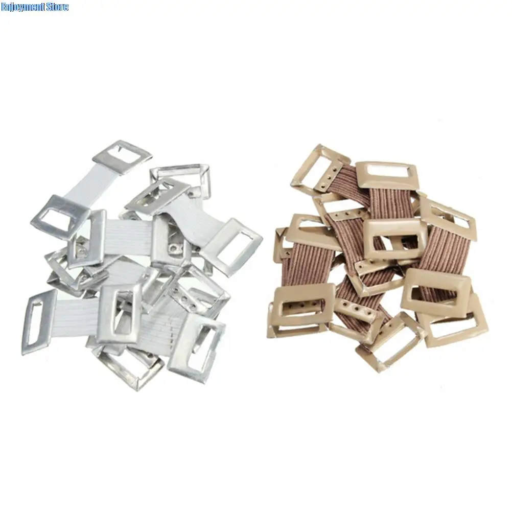 10PC/Bag White Coffee Replacement Elastic Bandage Wrap Stretch Metal Clips Fixation Clamps Hooks First Aid Kit for Sport