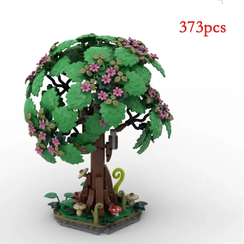 

Spot small particle MOC tree, plant, leaf, flower, garden assembly puzzle educational toy model ornament