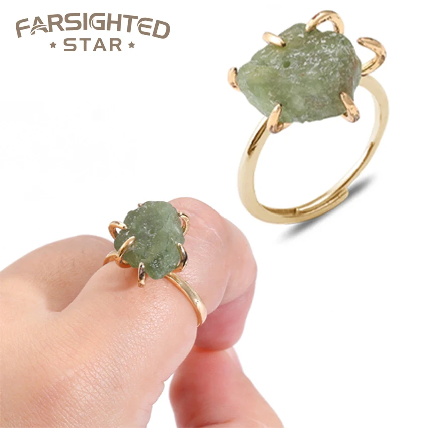 Women\'s Crystal Ring Adjustable Size Natural Stone Ring Ring Ring Ring Ring Amethyst Silver Silver Party Jewelry Opal Jewelry