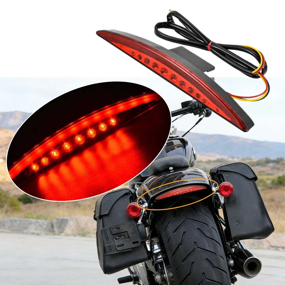

Motorcycle Rear Fender Tip Brake LED Running Tail Light Red Lens For Harley-Davidson Breakout FXSB CVO FXSBSE 2013-2017