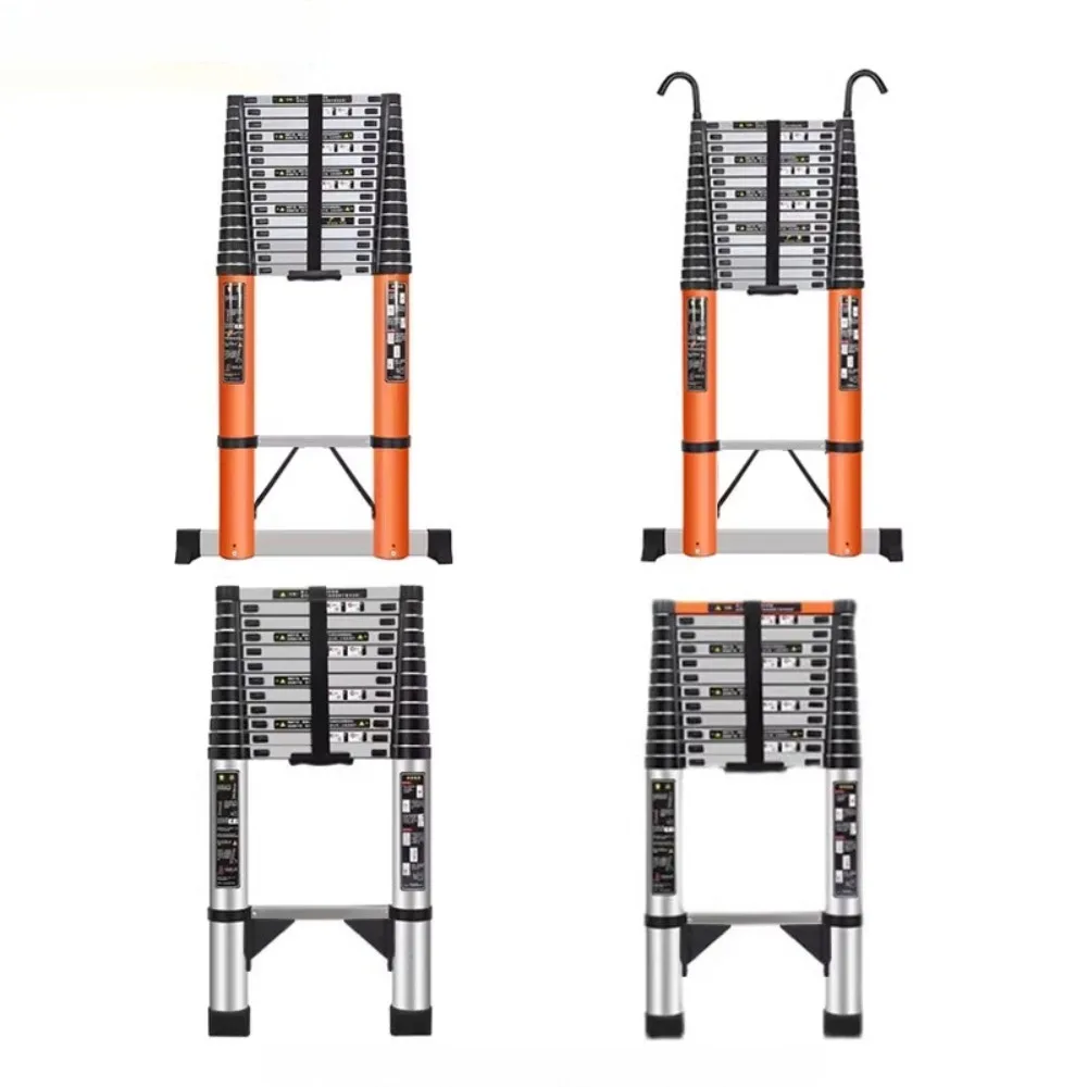 

Extra thick and telescopic portable ladder with hook, long straight bamboo ladder, lifting aluminum ladder
