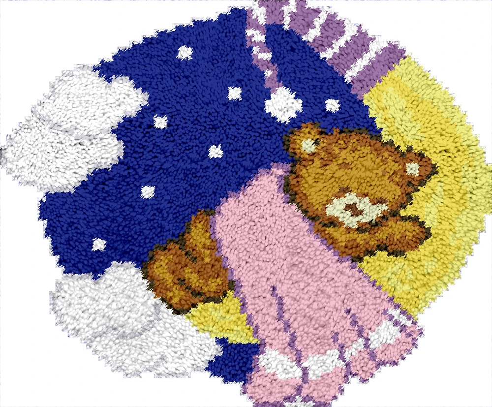 Cartoon Bear Latch hook rug kits DIY Needlework Carpet embroidery Stitch threads cross-stitch Tapestry tapis teppich knüpfen