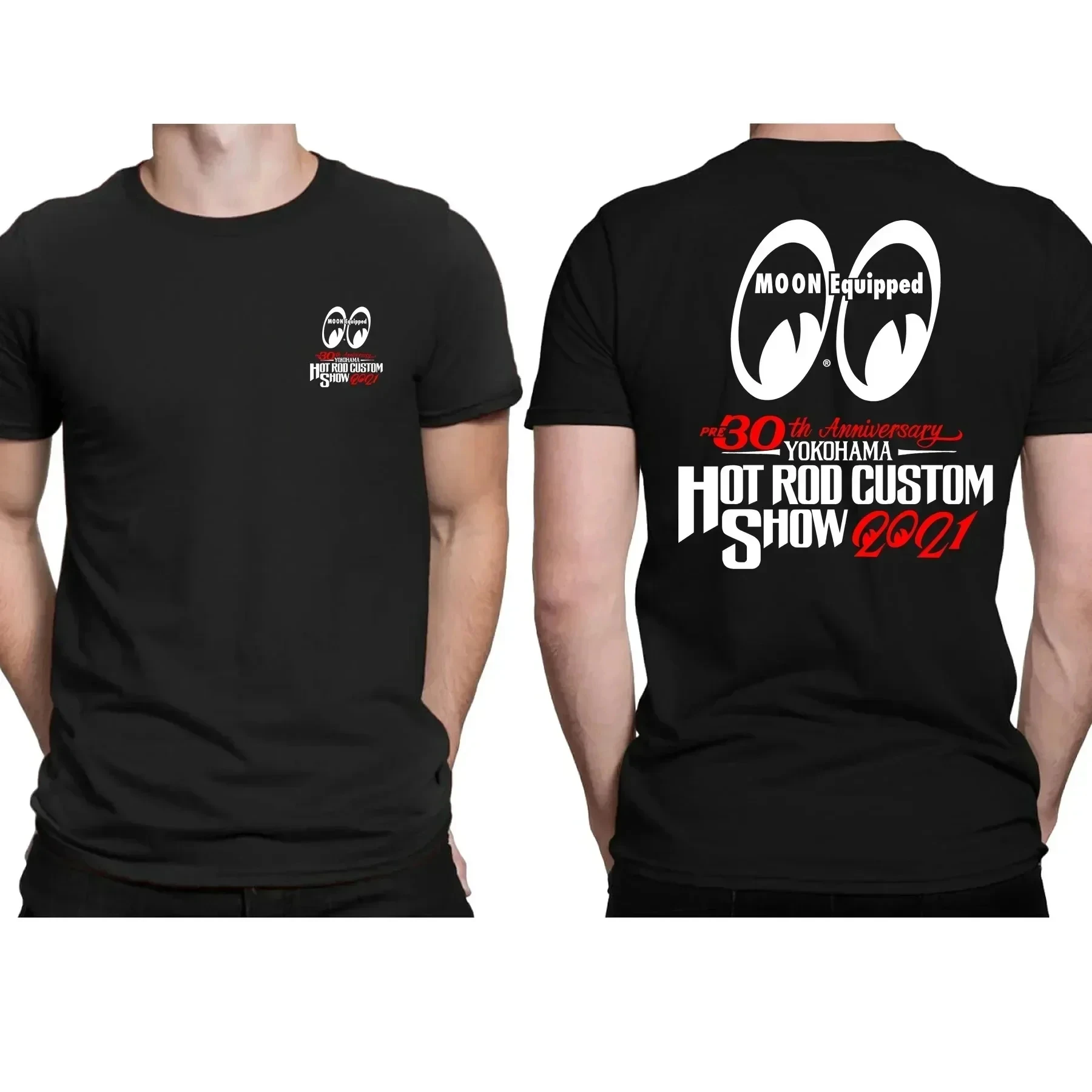 3D Printed Men's Black T-Shirt Mooneyes Graphic Outdoor Sports Short Sleeve Tees Fashion Cool Street Speed Equipment Casual Tops