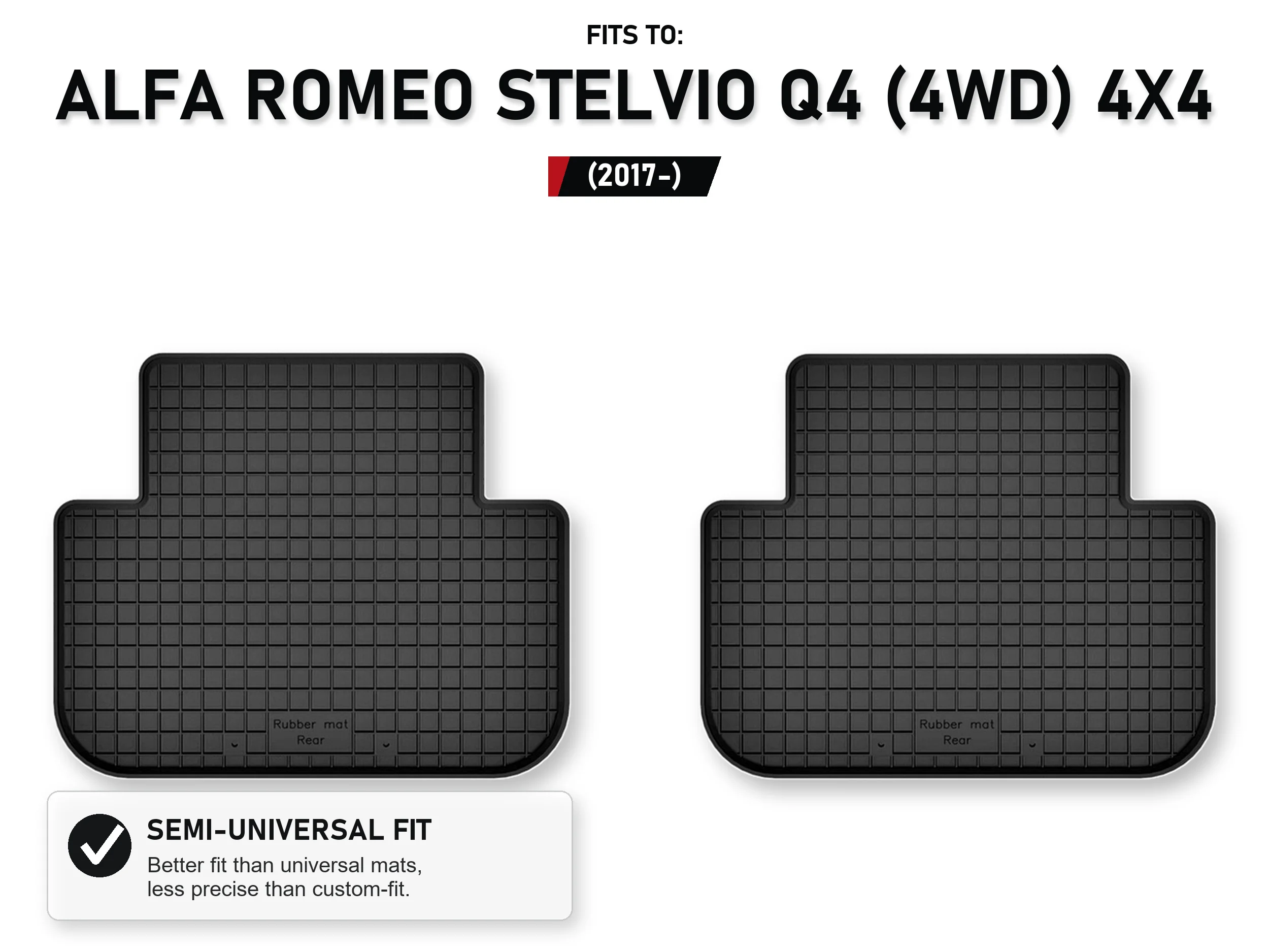 Rubberen bakmatten achteraan voor: Alfa Romeo Stelvio Q4 (4Wd) 4X4 2017-