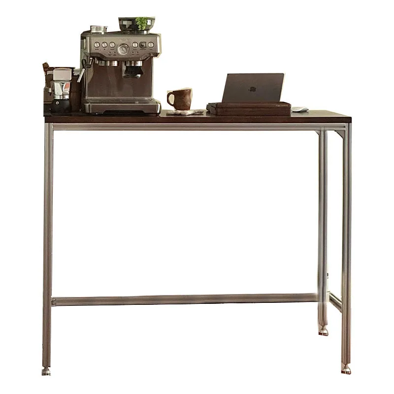 

window against the wall narrow table aluminum bar table and chair combination commercial solid wood bar milk tea shop long