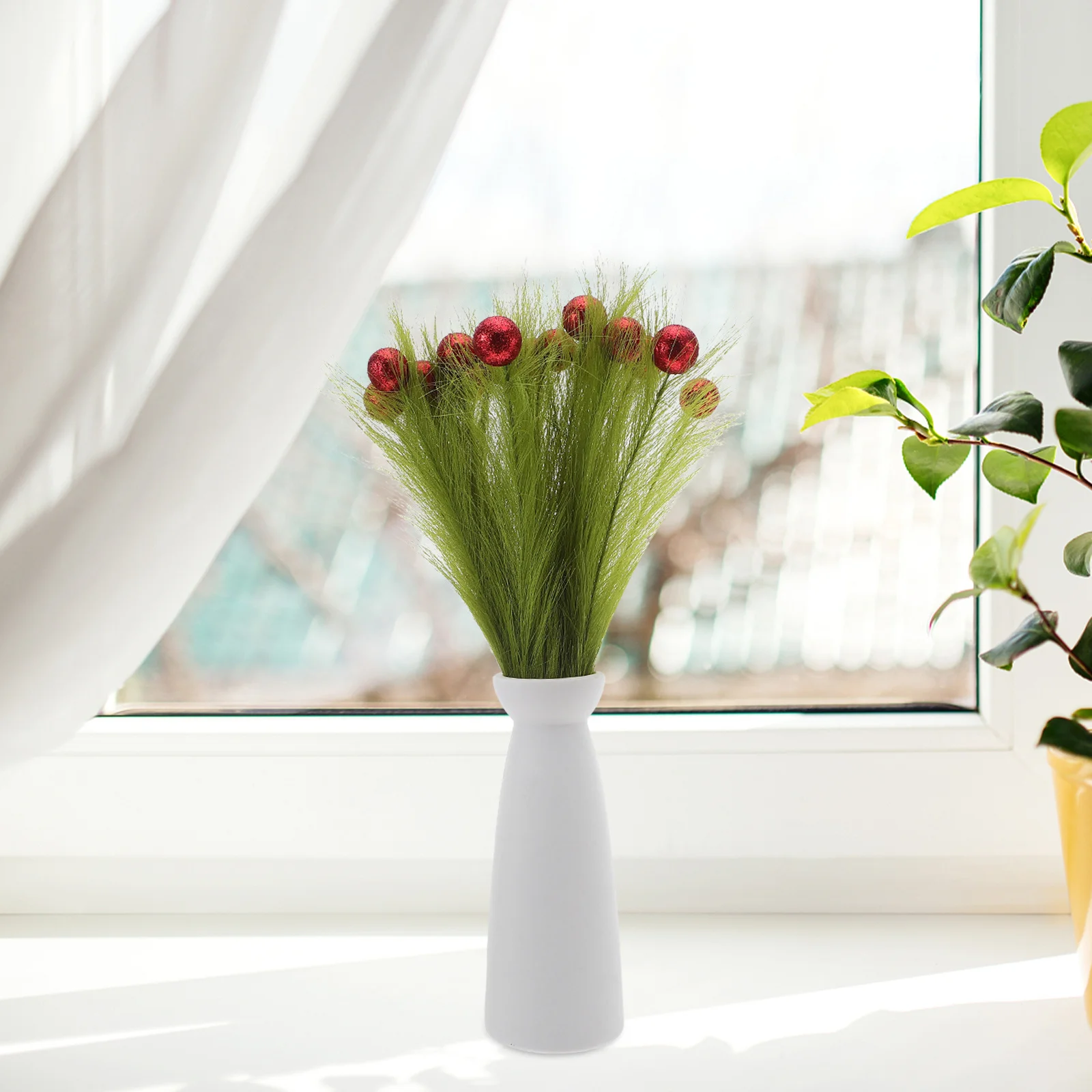 

16pcs Artificial Pampas Grass Faux Reeds Table Centerpieces For Dining Room Xmas Diy Decor Fall Farmhouse Party Layout Bedroom