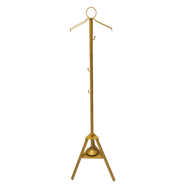 

Modern creative vertical clothing storage rack metal floor standing tripod