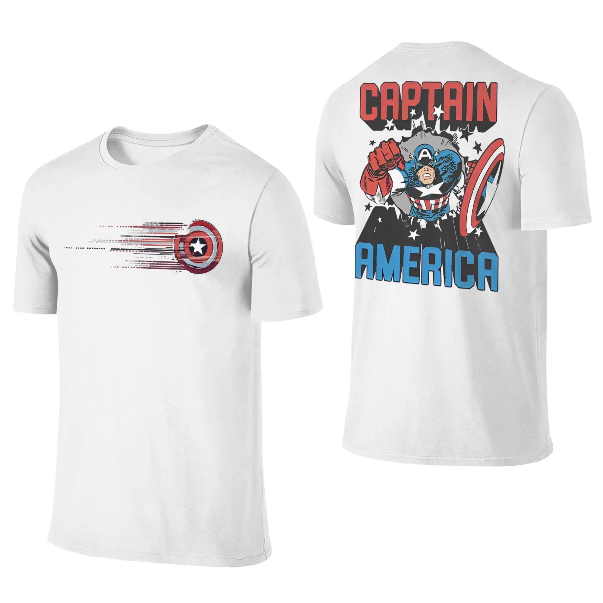 

Men Women Captain America Steve Rogers T Shirts Classic Comics Cotton Clothing Funny Crew Neck Tee Shirt 2-sided Graphic T-Shirt