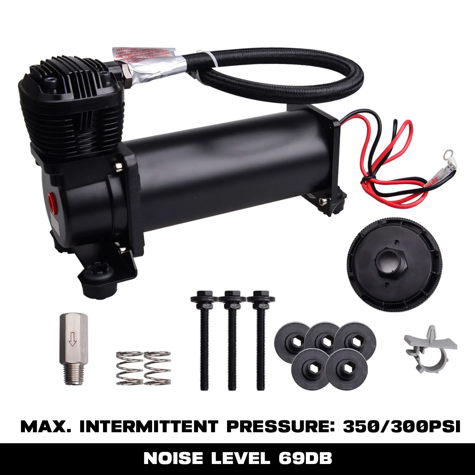 Super Silent 70DB SQ495 DC 12V 300PSI OUTLET 3/8 or 1/4  Car Air Ride Suspension Compressor/ Pump Universal