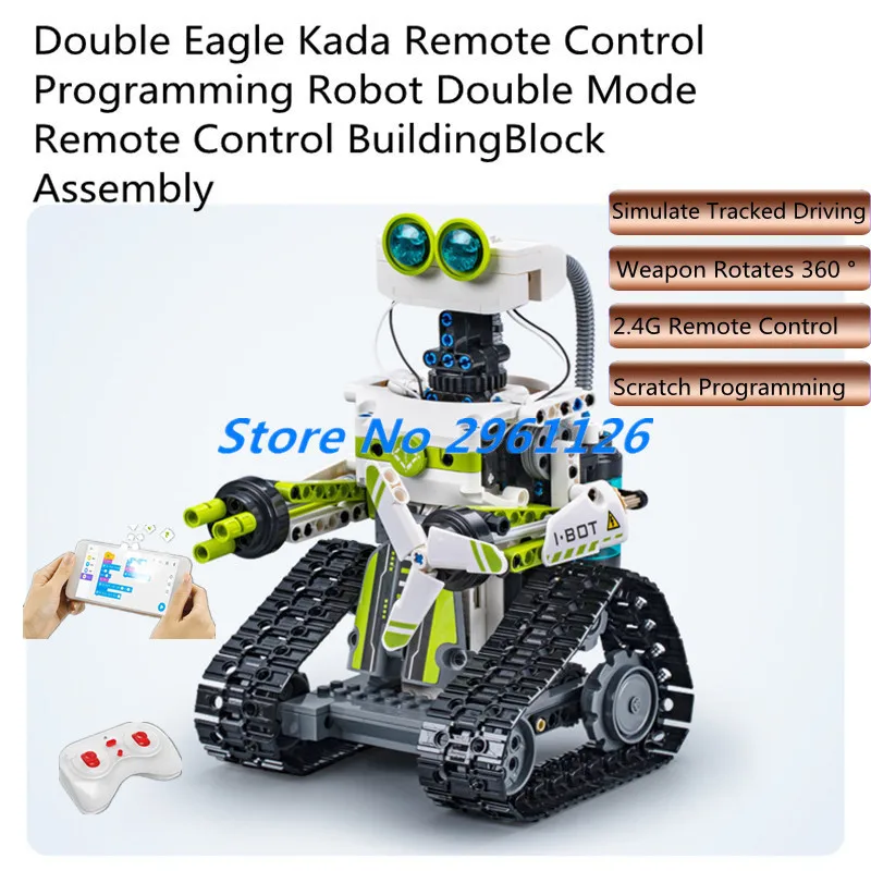 

DIY Assembly Dual Mode APP Remote Control Robot 30Mins 781PCS Simulation Track Stroke Scratch Programming Intelligent RC Robot