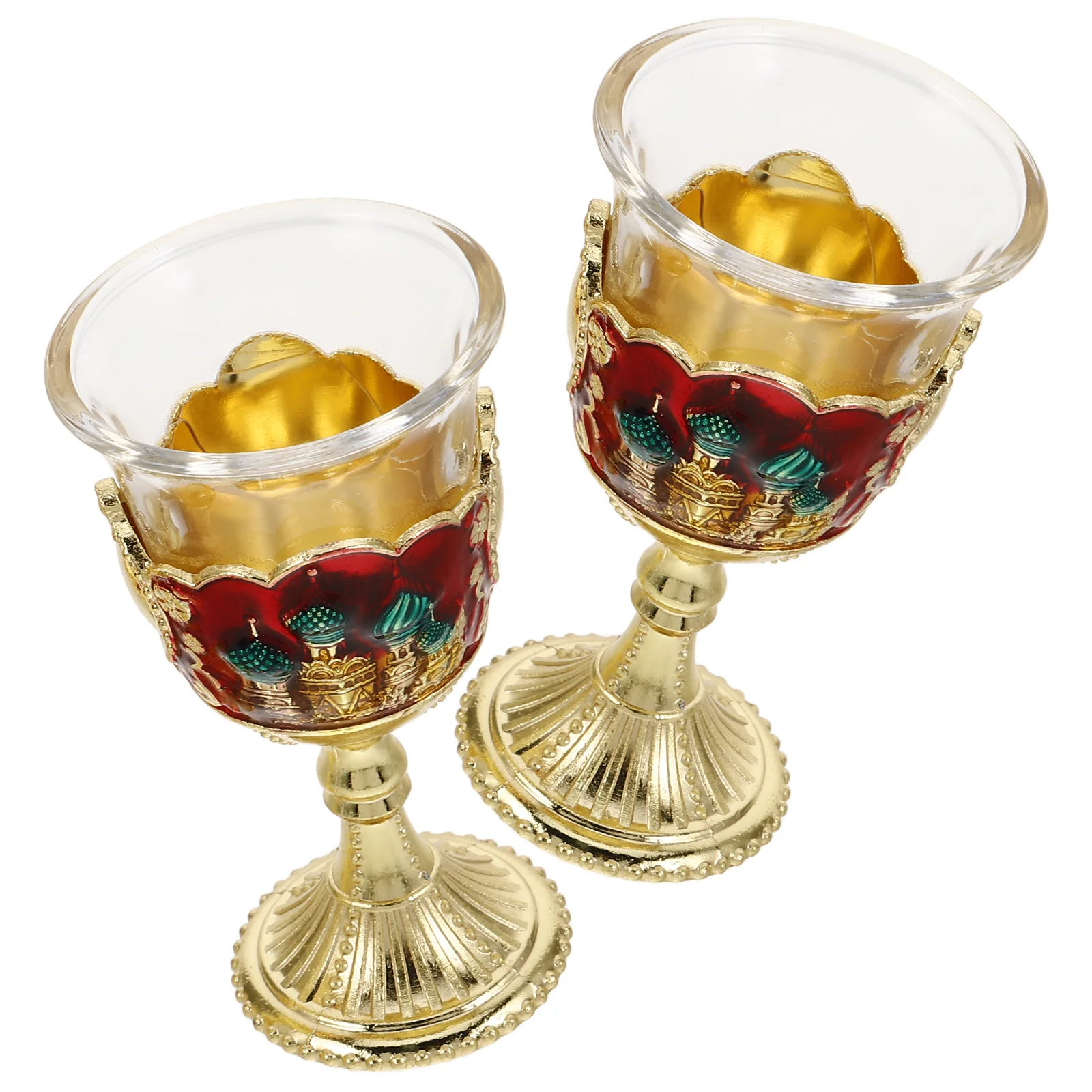 

2 Pcs Elegant Wine Cups Chalice Goblet for Wedding Reception Decorative Tea Drinking