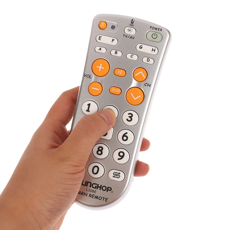 L108E Combinational Universal IR Learning-Type Remote Control Chunghop For TV/SAT/DVD/CBL/DVB-T/AUX Big Button Copy