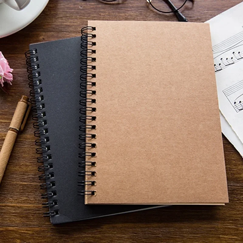 STONEGO Retro Kraft Bobina de Papel Notebook Em Branco Doodle Diário Sketchbook Atacado Simples Bloco de Notas Criativo
