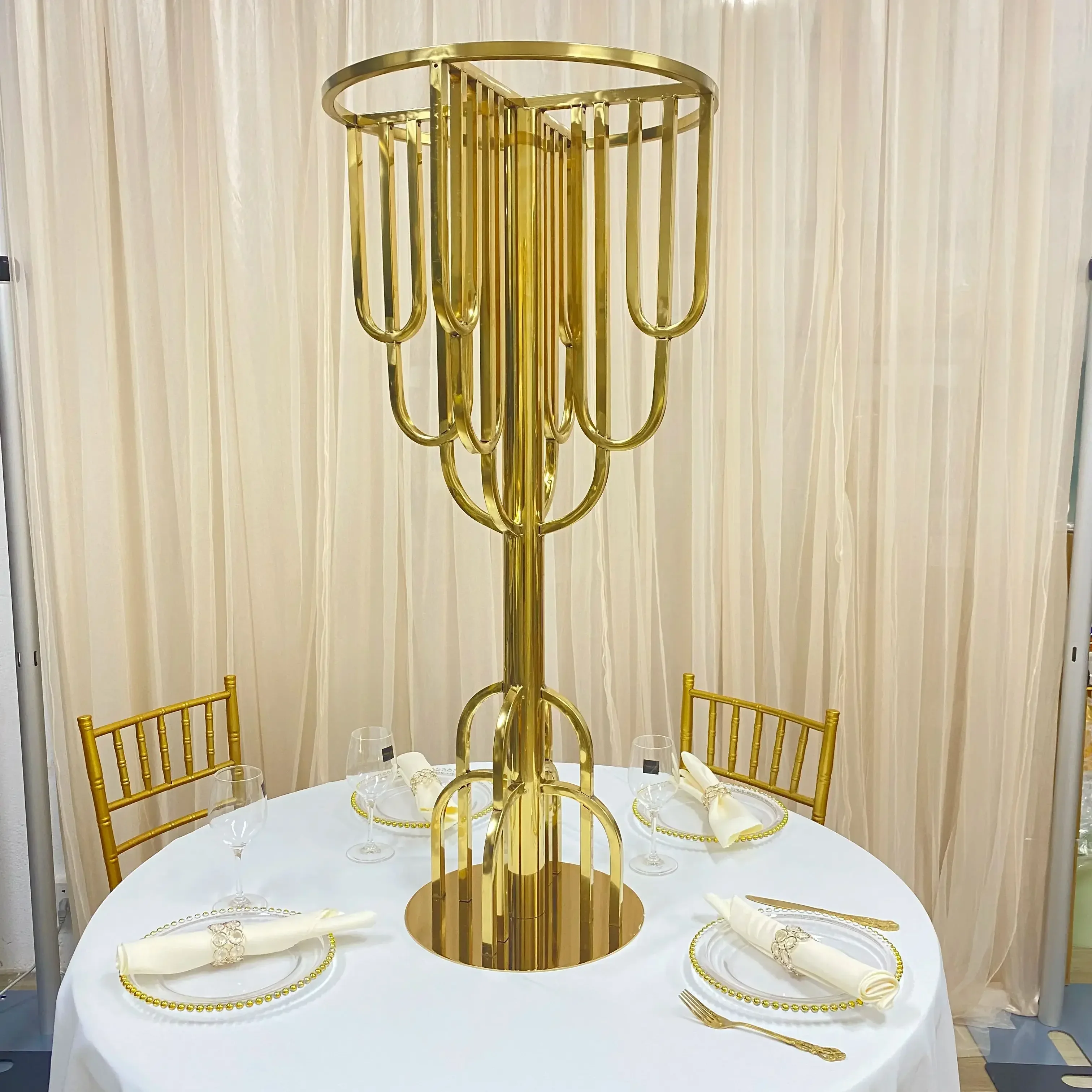 

Modern Gold Flower Rack for Wedding Table Centerpiece, Event Road Lead, Party Flowers Stand, Home and Hotel Decoration,