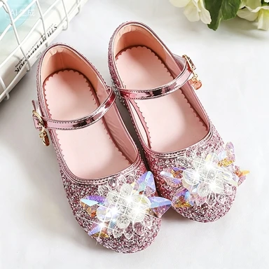 Summer Girls' Sandals Crystal Fashion Girls' Party Casual Shoes Buckle Ball Shoes