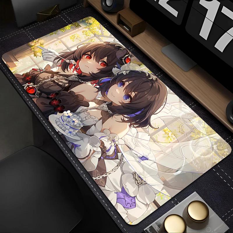 Muismat Accessoires Toetsenbord Pad Bureau Mat Anime H-honkai Impact 3-muismat Natuurlijk rubber Antislip Gaming Uitgebreide pad
