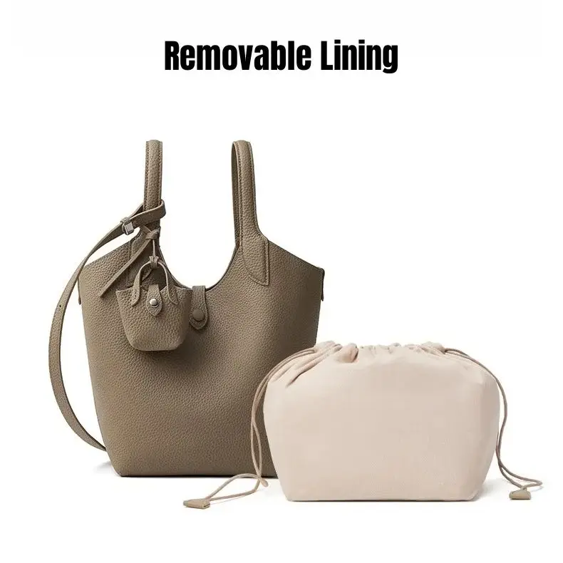 Versatile Tote Bag Elegant Shoulder Crossbody Bag Soft Leather Design Generous Capacity Dopamine-Inspired Style