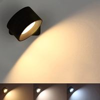 indoor Wall Light, Wall Lamp with Battery, 3 Colours and 3 Brightness Levels, LED, 360° Rotatable Touch Control, Wireless Lamp,