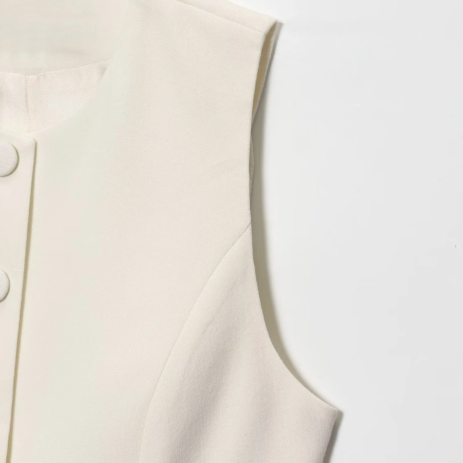 RARA2025 جديد الصيف الملابس النسائية الخصر تنورة قصيرة نمط تنحنح جولة الرقبة سترة دون أكمام أعلى + عالية الخصر بنطلون مستقيم