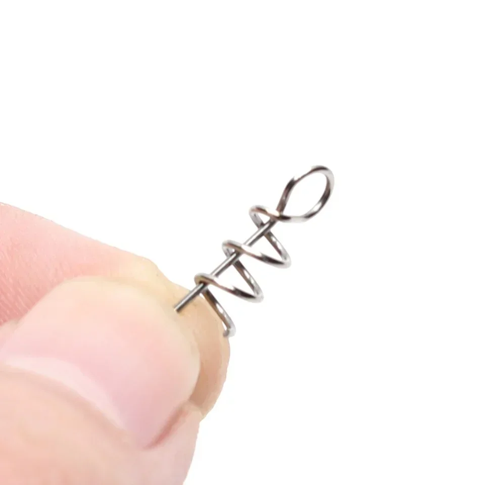 50/100 Buah 14Mm Umpan Lembut Pancing Pin Pemusatan Pegas Kait Engkol Konektor Umpan Lembut Pin Tetap Baja Karbon Tinggi