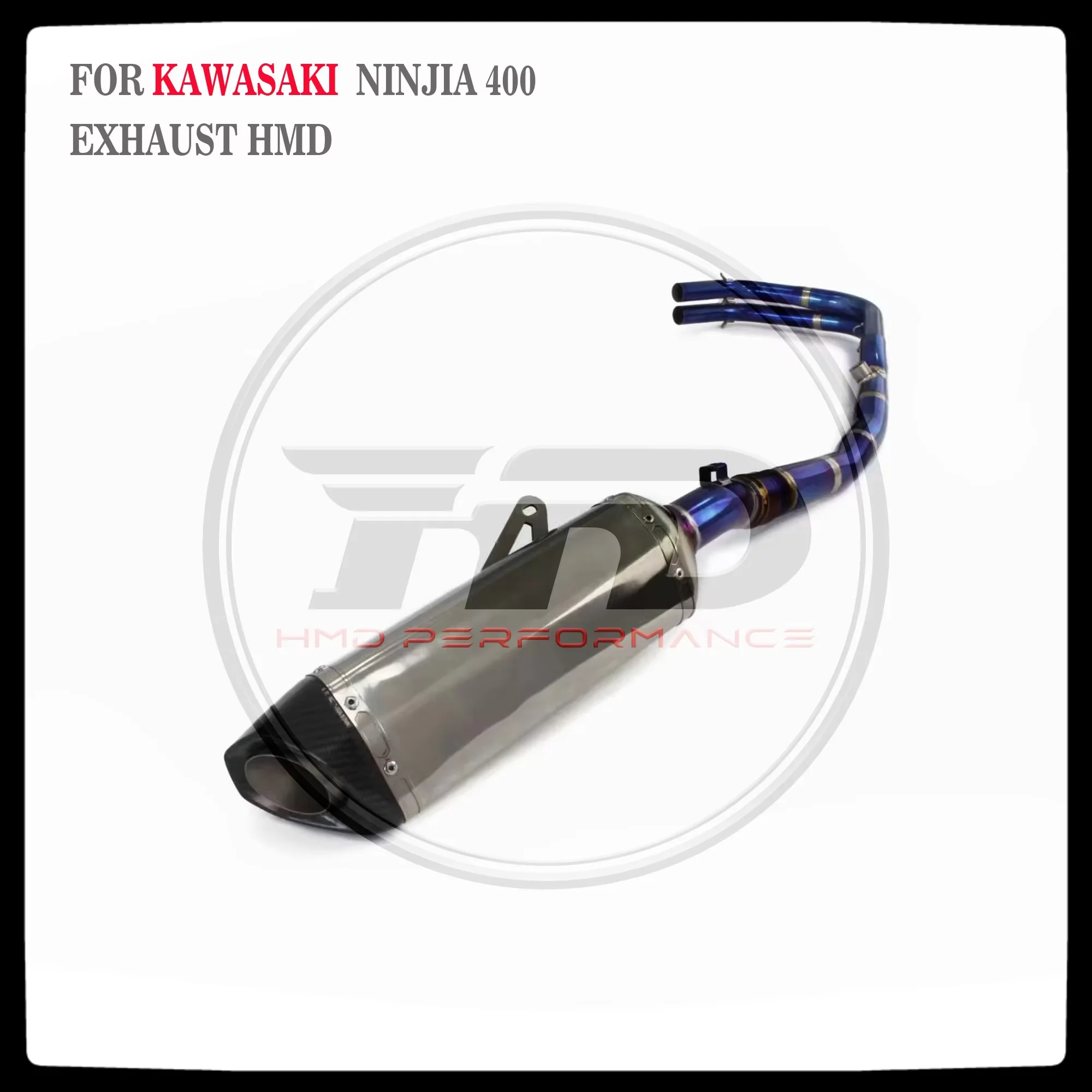 

HMD Titanium Motorcycle Exhaust System Performance Catback For Kawasaki Ninja 400 Racing Pipe Muffler