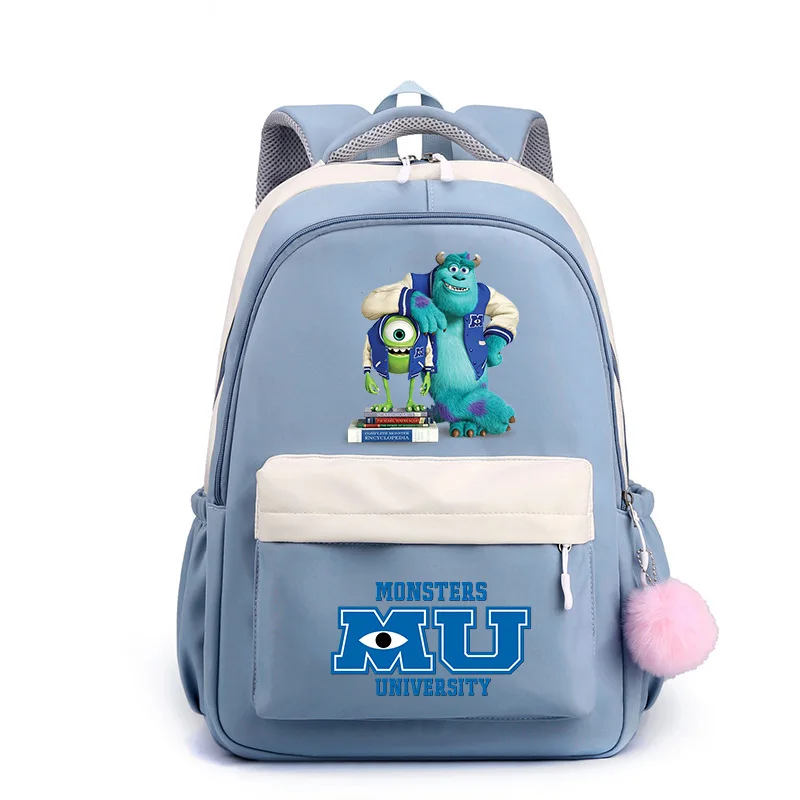 

MINISO Monsters University Cute Backpack Teenager Harajuku Fashion Female Student Girl School Bag Knapsack Mochila