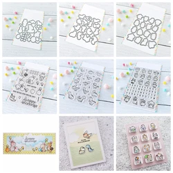 12 Zodiac Signs Dinosaur Banner Metal Cutting Dies Happy Blessings Clear Silicone Stamps DIY Scrapbook Easter Day Paper Card