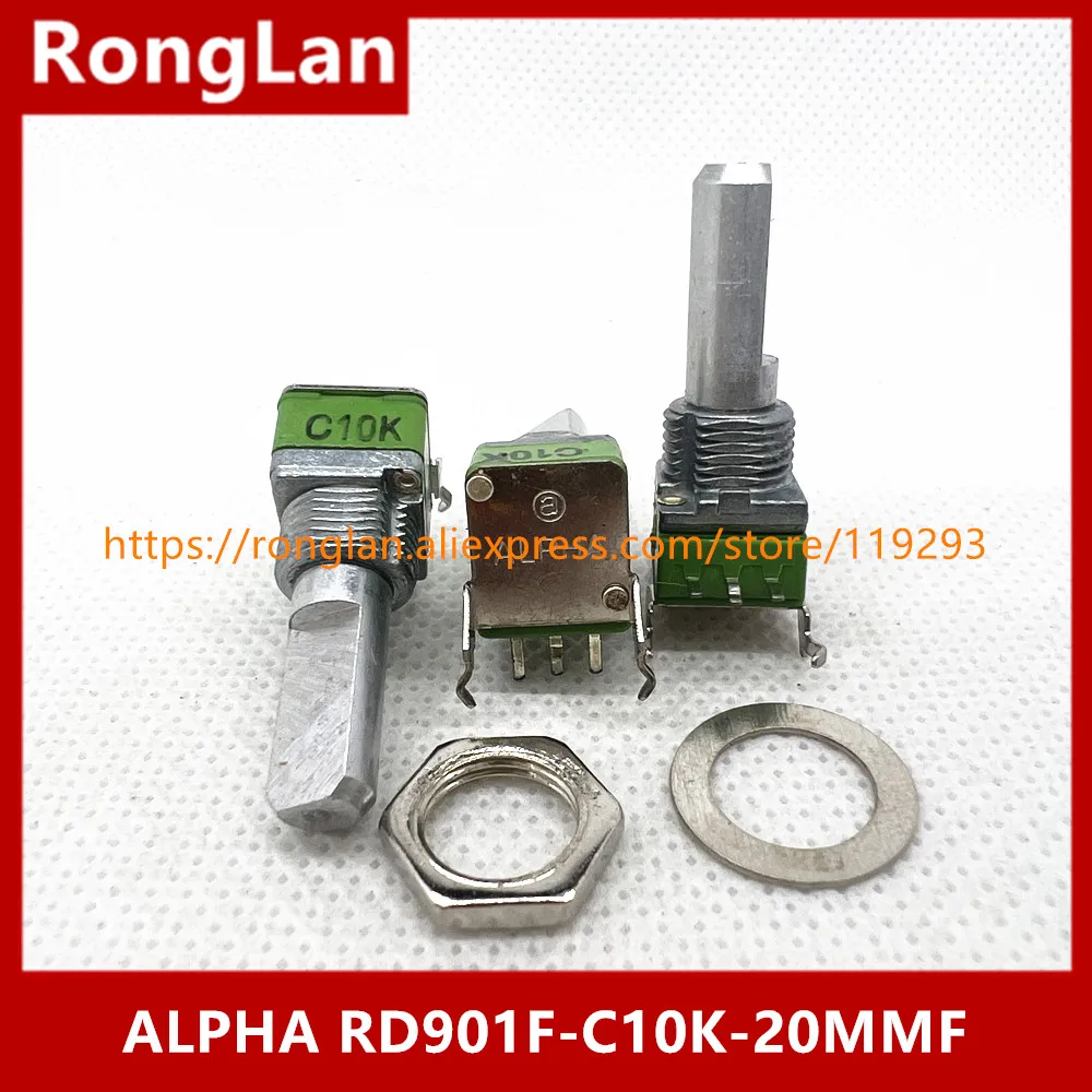 [BELLA]Sale Genuine Taiwan ALPHA Aihua producing precision potentiometers Single RD901F-C10K 20MMF Axle C10K --10PCS/LOT