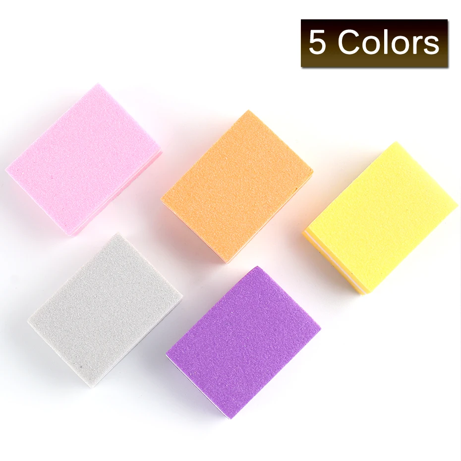 10pcs Professional Nail File 100/180 Nail Sanding Block Double-sided Mini Buffer Sponge Polishing Pedicure Manicure Tool Supplie