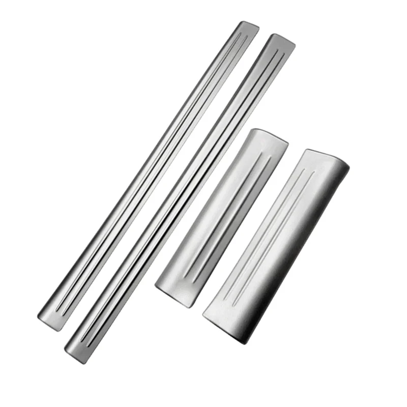 Cubierta embellecedora de Pedal de umbral de puerta interior delantera y trasera, 4 piezas, para Honda Vezel HR-V HRV 2021-2023, placa de desgaste plateada